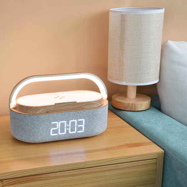 M-BS70 IPX6 Bluetooth Speaker with Wireless Charging and Alarm Clock - Image 5